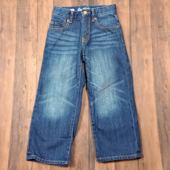 GAP Kids Boys 1969 Loose Fit Dark Wash Adjustable Waist Jeans Size 5‎ Reg - Picture 2 of 8